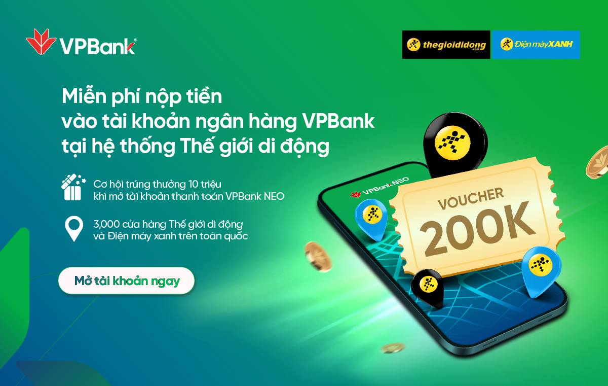 Tặng Voucher 200.000đ khi giao dịch tại hệ thống cửa hàng Điện Máy Xanh