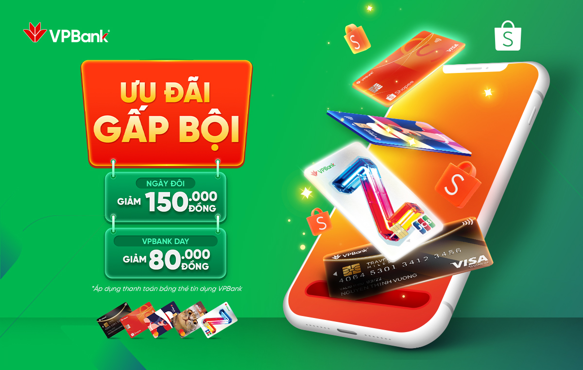 Ưu đãi chi tiêu thẻ tín dụng VPBank tại Shopee