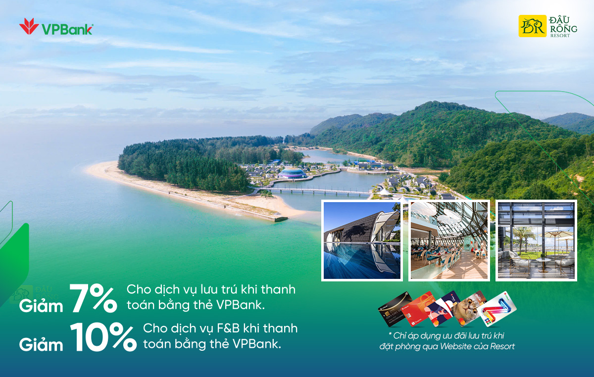 Tận hưởng ưu đãi đến 10% tại Đầu Rồng Resort