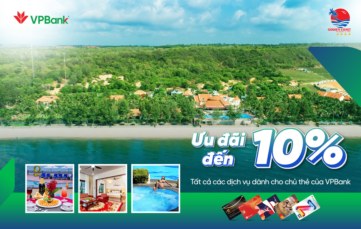Ưu đãi đặc biệt dành cho khách hàng là chủ thẻ của VPBank tại Golden Coast Resort & Spa