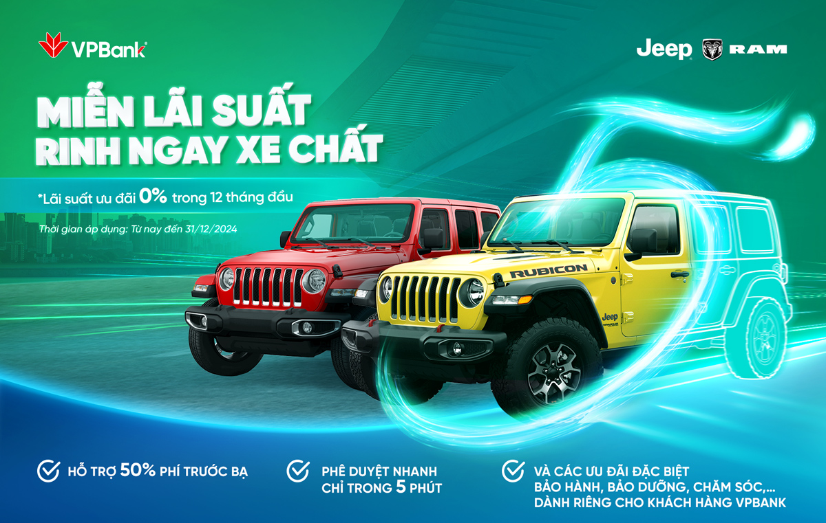 HOT: RƯỚC NGAY XE JEEP CỰC NGẦU VỚI ƯU ĐÃI MIỄN LÃI VAY TỪ VPBANK