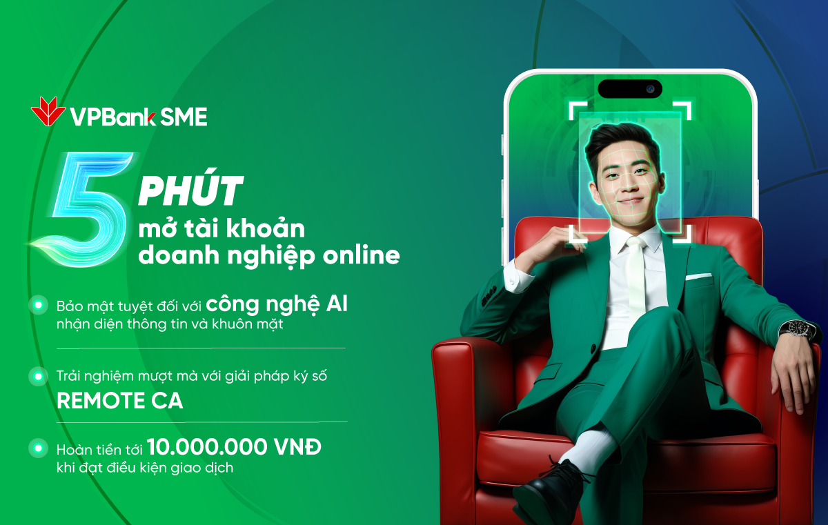 5 phút mở tài khoản doanh nghiệp online